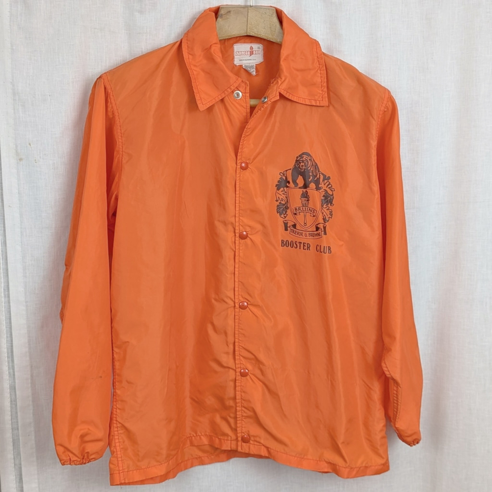 Spanjian 70's Bruins Booster Club Orange Nylon Jacket XL